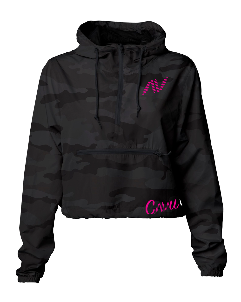 Black Camo Cropped Windbreaker