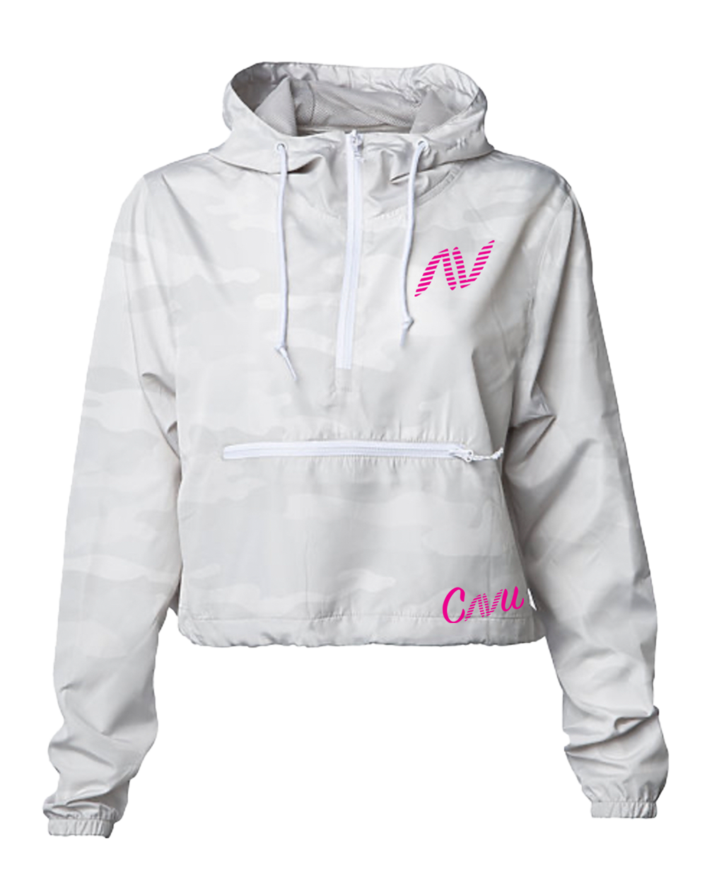 White Camo Cropped Windbreaker